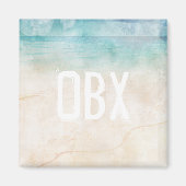 Wasserfarben Beach Initials Water Sand Souvenir Magnet (Vorne)