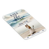 Wasserfarben Beach Waves Küste Save the Date Foto Magnet (Rechte Seite)
