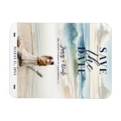 Wasserfarben Beach Waves Küste Save the Date Foto Magnet (Horizontal)