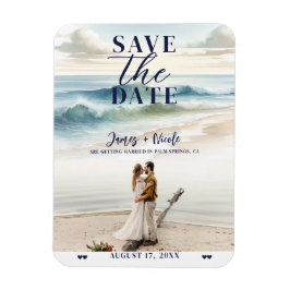 Wasserfarben Beach Waves Küste Save the Date Foto Magnet