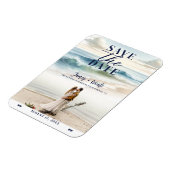 Wasserfarben Beach Waves Küste Save the Date Foto Magnet (Linke Seite)