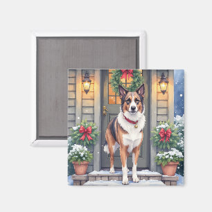 Wasserfarben-Beauceron-rustikale Veranda Weihnacht Magnet