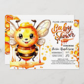 Wasserfarben-Beehive-Babydusche Einladung (Vorne/Hinten)