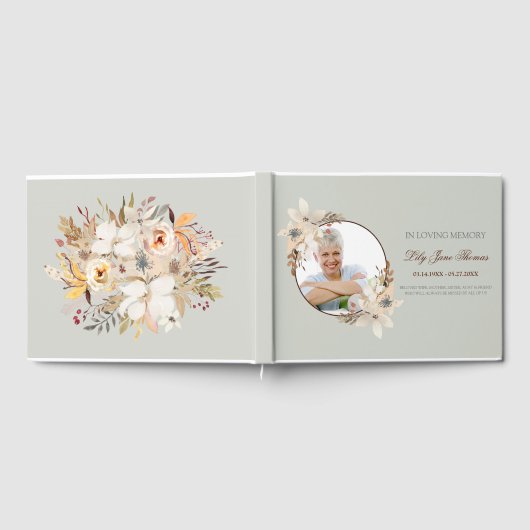 Wasserfarben-Begräbnisbuch | In Love Memory Gästebuch (Voll)