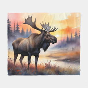 Wasserfarben bei Sonnenaufgang Fleecedecke