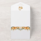 Wasserfarben-Beige & Gold-Baby-Dusche-Windel-Winde All In One Einladung (Außenbereich)