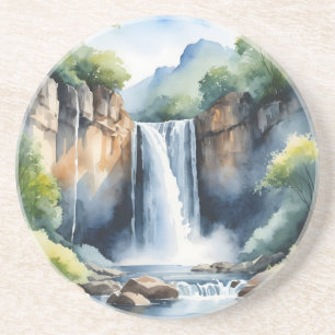 Wasserfarben bemalter Wasserfall Getränkeuntersetzer