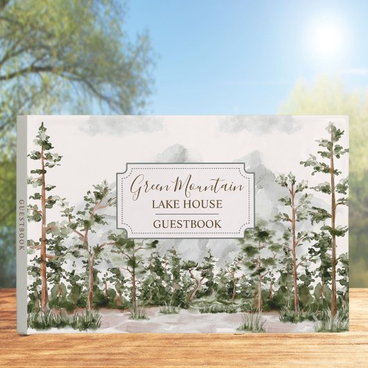 Wasserfarben - Berge und Wälder - Hütte Seehaus Gästebuch