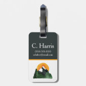 Wasserfarben-Bergsicht, Sonnenuntergang, Kinderspi Gepäckanhänger (Rückseite vertikal)