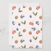 Wasserfarben Berries Berry First Girl 1. Geburtsta Einladung (Rückseite)