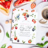 Wasserfarben Berries Berry First Girl 1. Geburtsta Einladung