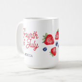 Wasserfarben Berries Personalisiertes Skript 4. Ju Kaffeetasse (Vorderseite Links)