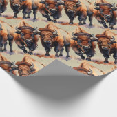 Wasserfarben Bison Buffalo Art Geschenkpapier (Ecke)
