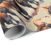 Wasserfarben Bison Buffalo Art Geschenkpapier (Rolleneckpunkt)