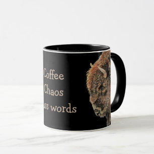 Wasserfarben-Bison Buffalo-Tierspiel-Zitat Tasse