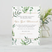 Wasserfarben-Blätter 10a Hochzeitskarte Einladung (Stehend Vorderseite)