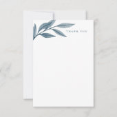 Wasserfarben Blätter blau elegant danke Ihnen (Vorderseite)