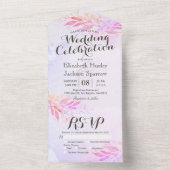 Wasserfarben Blätter Blume Botanische Hochzeit RSV All In One Einladung (Innen Boden)