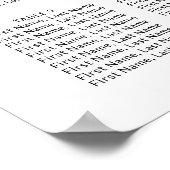 Wasserfarben-Blätter Hochzeitsdiagramm Poster (Ecke)