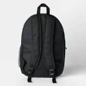 Wasserfarben-Blätter-Monogramm und Name Bedruckter Rucksack (Rückseite)