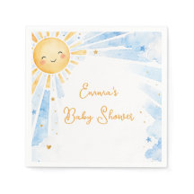 Wasserfarben Blau & Gold Baby Boy Baby Shower