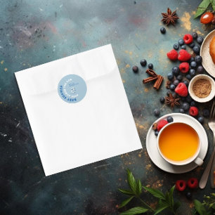 Wasserfarben Blau minimalist Baby Shower Junge Runder Aufkleber