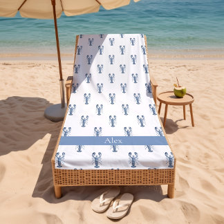 Wasserfarben Blau New England Lobster Strandtuch