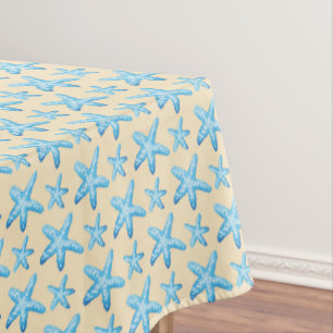 Wasserfarben Blau Seestern Muster Tischdecke