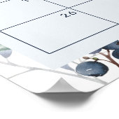 Wasserfarben-Blaubeere schätzen das Fälligkeitsdat Poster (Ecke)