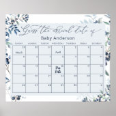 Wasserfarben-Blaubeere schätzen das Fälligkeitsdat Poster (Vorne)