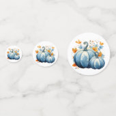 Wasserfarben, blaue Pumpkins und Herbstleaves Konfetti (Rückseiten)
