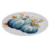 Wasserfarben, blaue Pumpkins und Herbstleaves Schneidebrett (Ecke)