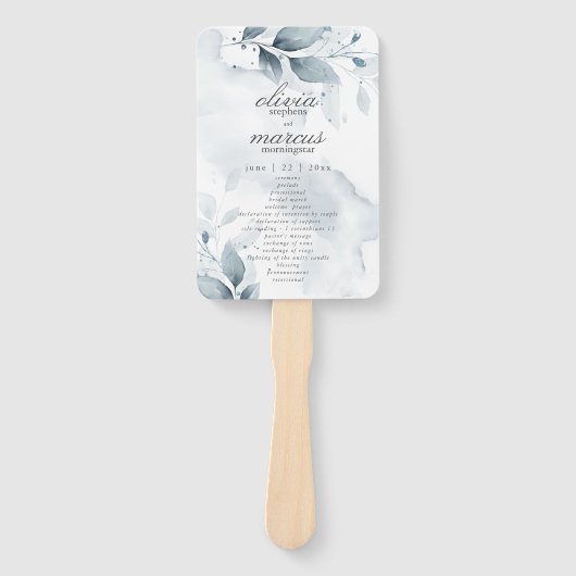 Wasserfarben, blauer Foliage Programm Handlüfter Fächer (Vorderseite)