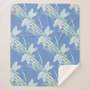 Wasserfarben-Blaues Libelle-Wasserinsekt Sherpadecke