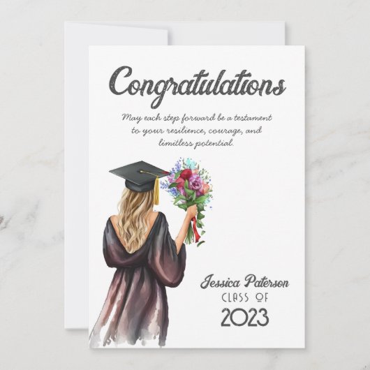 Wasserfarben Blond Haut Girl Herzlichen Glückwunsc (Vorderseite)