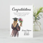 Wasserfarben Blond Haut Girl Herzlichen Glückwunsc (Stehend Vorderseite)