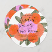 Wasserfarben Bloom Bouquet Pink Fett Brautparty Einladung (Vorne/Hinten)