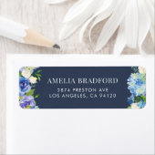 Wasserfarben-Blue-Hydrangeas-Floral-Adressetikett (Insitu)