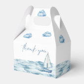 Wasserfarben Blue Nautical Baby Dusche Geschenkschachtel (Rückseite)