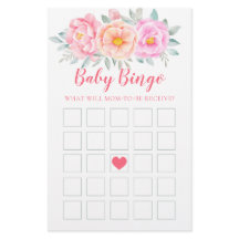Wasserfarben Blume Baby Showspiel Baby Bingo