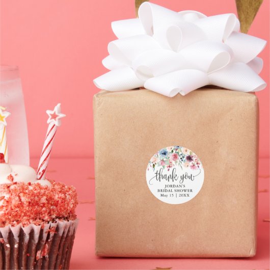 Wasserfarben Blume Blogs Danke, dass Sie dafür sin Runder Aufkleber (Party)