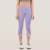 Wasserfarben-Blume Capri Leggings (Vorderseite)