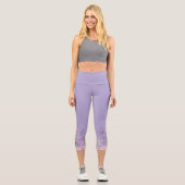 Wasserfarben-Blume Capri Leggings (Vorderseite)