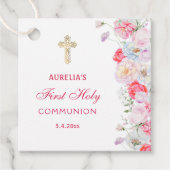 Wasserfarben Blume Erste Kommune Geschenkanhänger (Vorderseite)