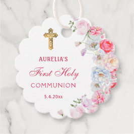 Wasserfarben Blume Erste Kommune Geschenkanhänger