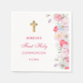 Wasserfarben Blume Erste Kommune Serviette (Vorderseite)