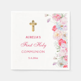 Wasserfarben Blume Erste Kommune Serviette