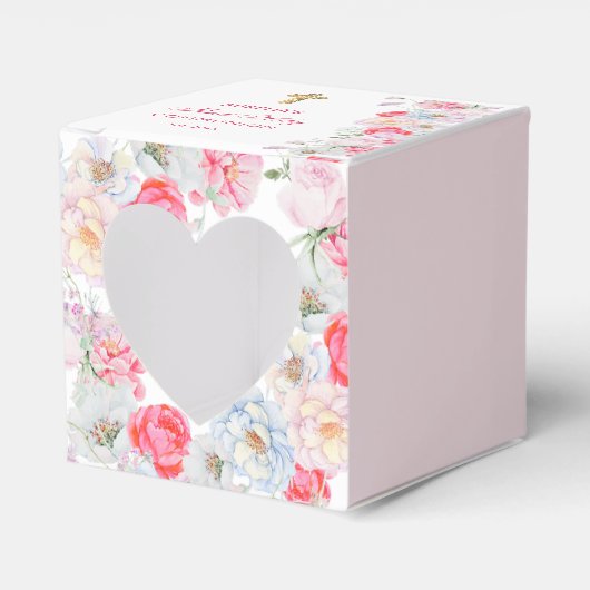 Wasserfarben Blume Erstkommunion Herz Geschenkschachtel (Vorderseite)