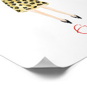 Wasserfarben-Blume-Fashion-Girl-Poster Poster (Ecke)