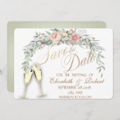 Wasserfarben-Blume, gepunktete Brillen Save the Da Save The Date (Vorne/Hinten)